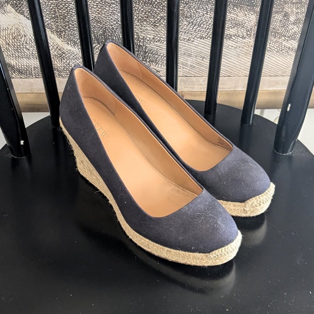 J.Crew Navy Blue Espadrilles Size 8.5